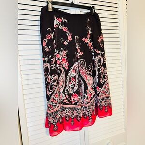 🌸 East 5th Size 8 Woman’s Multicolor Floral Paisley Midi Skirt Vintage 90s EUC